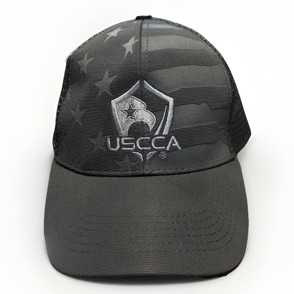 USCCA SnapBack Mesh Trucker Hat Black OSFM Adjustable Closure Brand